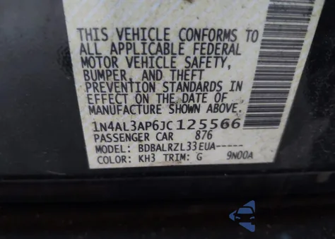 2018 Nissan Altima 2.5 Sl из США, поврежденный, VIN 1N4AL3AP6JC125566